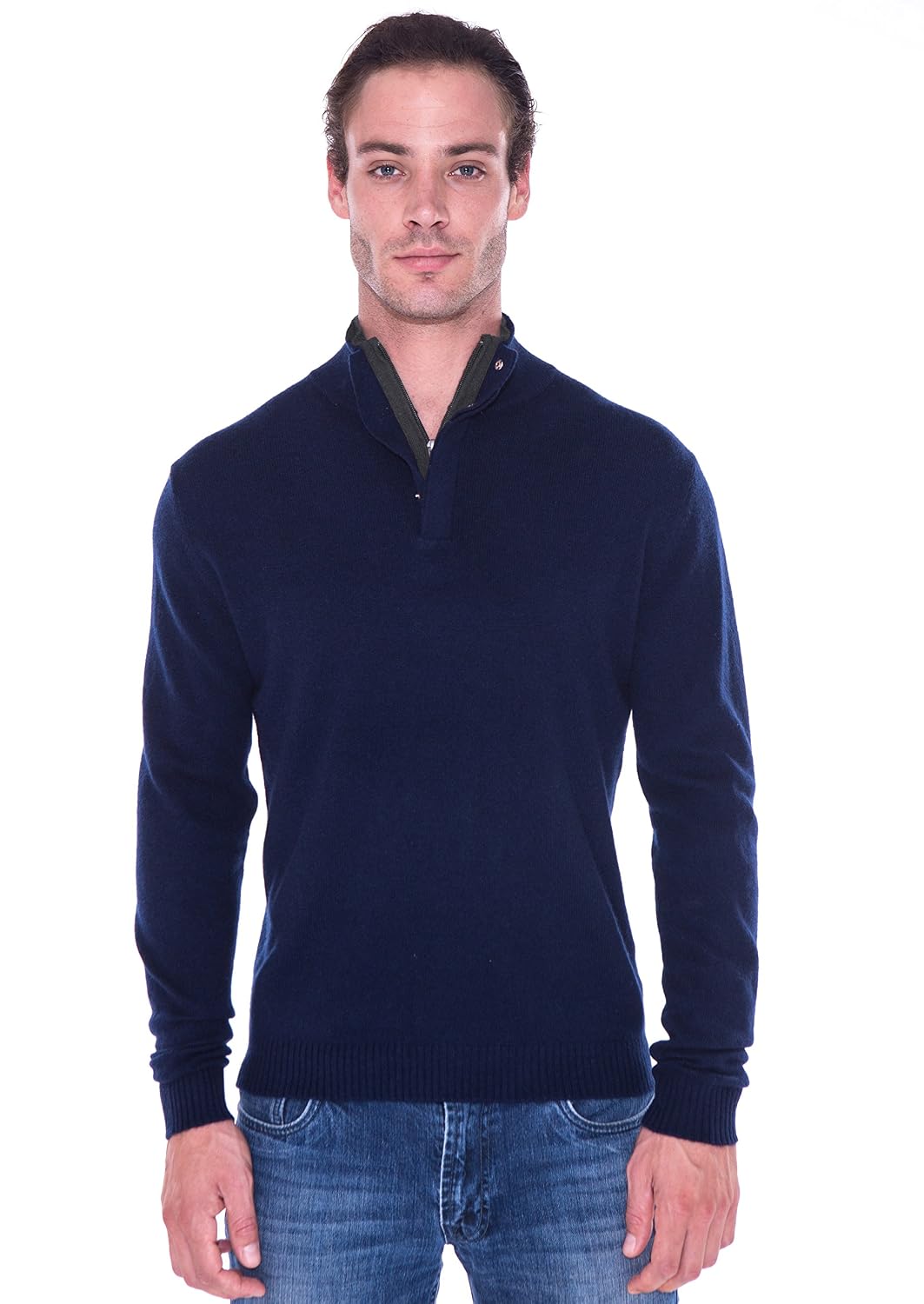 Pure Cashmere Pullover Half Zip Neck 