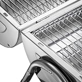 TecTake Portable BBQ Grill Stainless Steel 2 Areas Charcoal Silver view 7