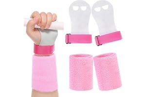 JIYIN 2 Gymnastics Grips Wristbands Sets, Gymnastic Hand Grips Gymnastic Bar Palm Protection & Wrist Support Sports Accessories for Kids Youth Gymnastic Hand Grips for Workout Exercise