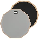Voxlumia 8 inch Portable Drum Practice Pad Home &amp; Travel Use - Gray | Triple-Layer Professional Quiet Design with Non-Slip Base,Ideal for Drum Kit Practice, Rhythm Training