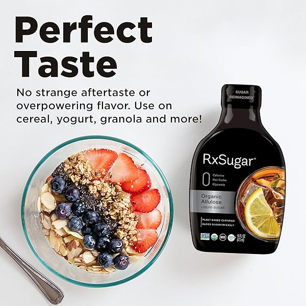 RXSUGAR DELICIOUS PLANT-BASED ORGANIC SINGLE PACK LIQUID SUGAR, 16 OZ | ALLULOSE SWEETENER