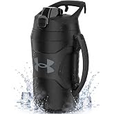 Under Armour Insulated Water Bottle with Handle &amp; Fence Hook, Half Gallon Sports Water Jug, Leak-Resistant &amp; BPA-Free for Baseball, Football &amp; Gym - Black/Black, 64oz