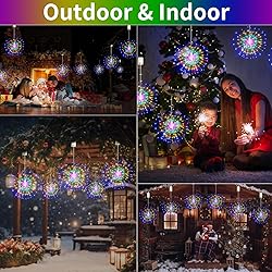 BINBINLED 4 Pack 480 LED Firework Lights Battery