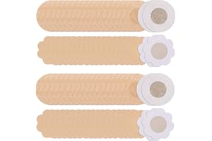 Tugaizi 80 Pieces of Nipple Covers Breast Pasties Comfortable Adhesive Bra Disposable Satin Petals Pasties for Women Beige