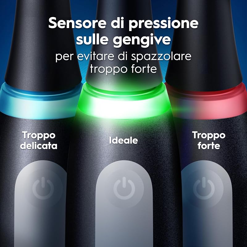 iO 3, 2 Spazzolini Elettrici, 2 Testina di Ricambio, Nero e Rosa