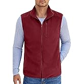 COOFANDY Men's Lightweight Fleece Vest Sleeveless Zip Up Warm Jacket Casual Outerwear Vests With Pockets