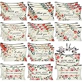 HSDSH 30Pcs Inspirational Quotes Makeup Bag Canvas Cosmetic Bags Encouragement Travel Toiletry Pouch Thanksgiving Appreciation Gifts for Women Valentine's Day Mother’s Day Wedding