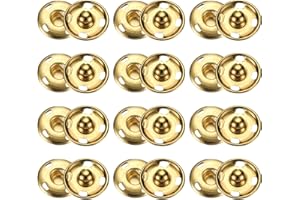HARFINGTON 50 Set Sew-on Snap Buttons 17mm Metal Snap Fastener Buttons Fastener Press-Stud Clasps for Closure Purse Handbag C
