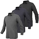 BALENNZ Long Sleeve Polo Shirts for Men Moisture Wicking Mens Long Sleeve Polo Shirts Quick Dry Golf Polos for Men