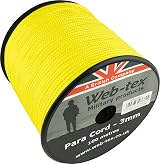 Web-tex Paracord Reel 100m 3mm 70kg 330ft Yellow Durable Polypropylene view 3