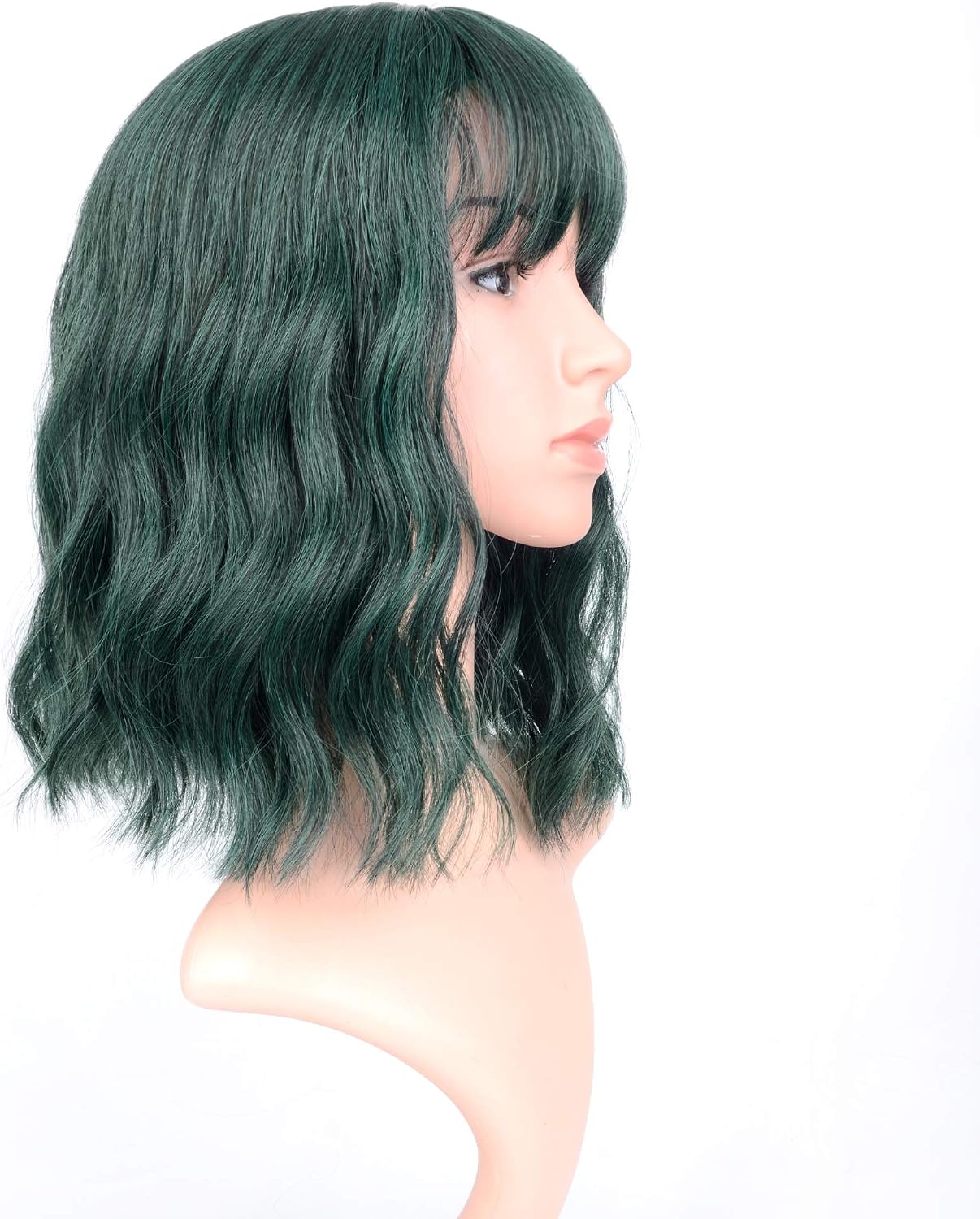 VCKOVCKO Short Wavy Wig With Air Bangs Women's Shoulder Length Synthetic Cosplay Pastel Bob Wig for Girl Colorful Costume Wigs (12" - Image 5