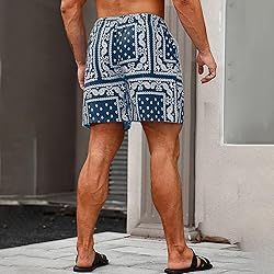 DIOTSR Mens Paisley Casual Shorts Retro Graphic