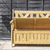 AIRWAVE Darcy Outdoor Storage Bench 110L Weather Resistant Fir Wood view 5