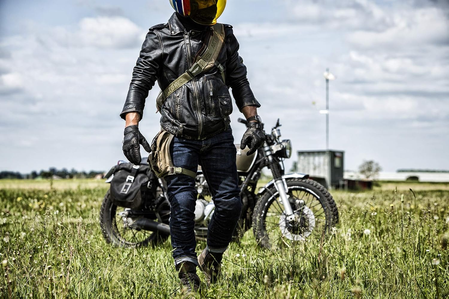 Imperm/&eacute;able /& L/&eacute;ger Sacoche Ajustable Sacoche de Jambe Moto Military Cuir de Vachette Pleine Fleur Vintage /& Cuir Velours Garantie 3 Ans Ergonomique ARTONVEL Durable