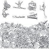 Yinkin 175 Pcs Cheerleader Charms Pendants Gymnastics Charm Sports with 200 Pcs Jump Rings for Crafting Jewelry Findings Making Accessory for DIY Necklace Bracelet