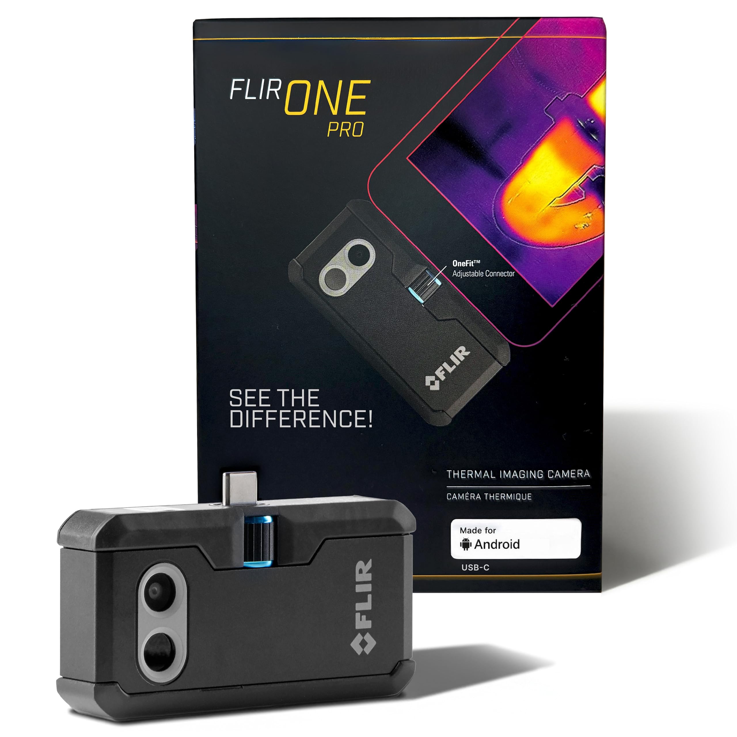 Flir One Pro - Thermal Imaging Camera for Android Smartphones (USB-C), 480x360 Super Resolution (160x120 Native IR)