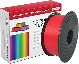 PLA 3D-Drucker-Filament, 1,75 mm, 3D-Druck-Filament, PLA für 3D-Drucker und 3D-Stift, metallische Farbe, PLA-Filament, blaues PLA-Filament, Maßgenauigkeit +/- 0,02 mm, 1 kg, 1 Spule, rot, 1