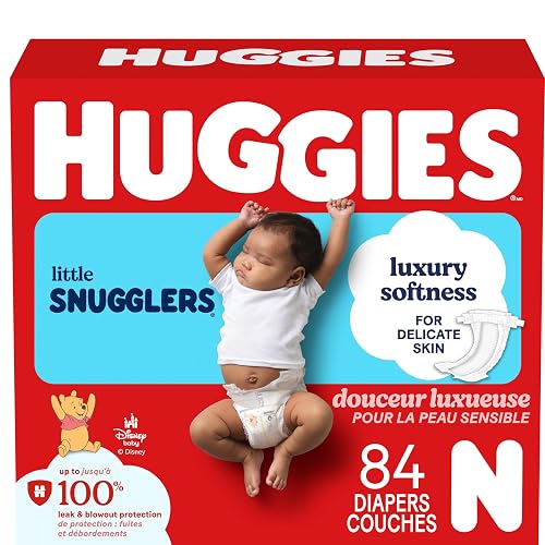 HUGGIES Newborn Diapers - HUGGIES Little Snugglers Disposable Baby Diapers, 84ct, Giga Pack