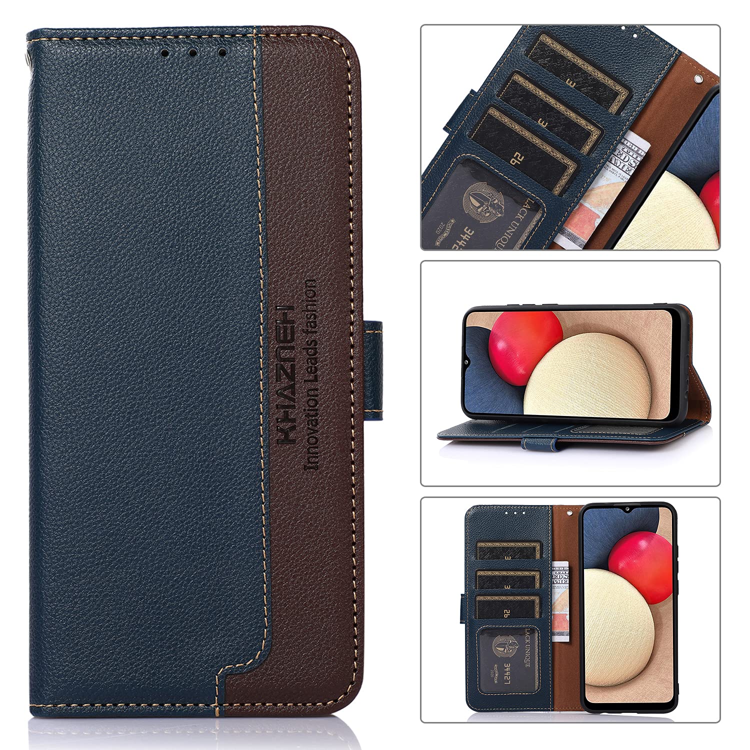 Nokia G60 5G Case,[RFID Blocking] Sturdy Practical Nokia G60 5G Case with[Card Holder][Kickstand Function]Wallet Case for Nokia G60 5G-Blue