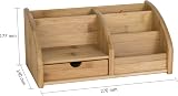 Osco Bamboo Desk Organiser 6 Compartments 1 Drawer - Natural Wood view 4