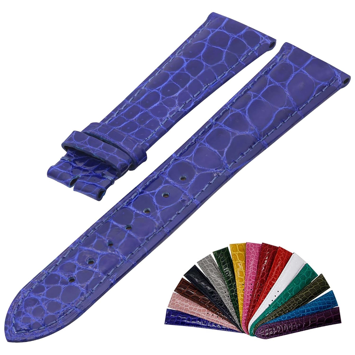 数量は多 Zlimsn Alligatorバンドレザー円パターンストラップ 21mm ネイビー 21mm ネイビー ネイビー 21mm B07bw8dxzr Www Astrindo Co Id