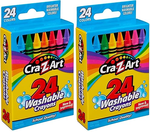 Cra-Z-Art Washable Crayons, 24 Count (Pack of 2)