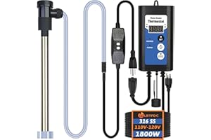XCLBTFDC 1800W Immersion Water Heater Portable Electric Bathtub & Inflatable Pool Submersible Water Heater with Thermostat, GFCI for Bucket, Swimming Pool, Baptistry, Sap, Above Ground Pool & Hot Tub