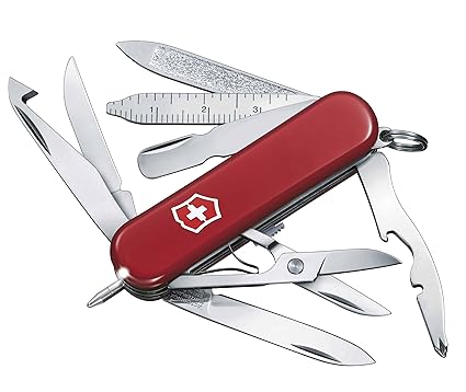 Victorinox Taschenmesser Midnite MiniChamp (18 Funktionen, LED-Licht, Kugelschreiber) rot