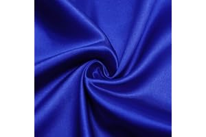Horbaunal Royal Blue Satin Fabric 60 Inch Wide by The Yard, Soft Charmeuse Satin Fabric for Wedding Dress, DIY Craftings, Costumes, 1 Yard