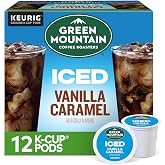 Green Mountain Coffee Roasters ICED Vanilla Caramel, Single Serve Keurig K-Cup Pods, Flavored Iced Coffee, 12 Count(Pack of 6)