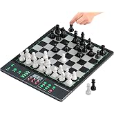 Light Up Electronic Chess Board, Move Auto Sensing Smart Computer Chess Set | Interactive Voice Tutor for Beginners, ELO 2300+ for Improving Players, Magnetic Large Pieces &amp; Board for Adults (Blue)