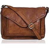 Leather Flapover Crossbody Handbag Purse for Women with Adjustable Strap & Overflap Snap Closure Tote/Bag