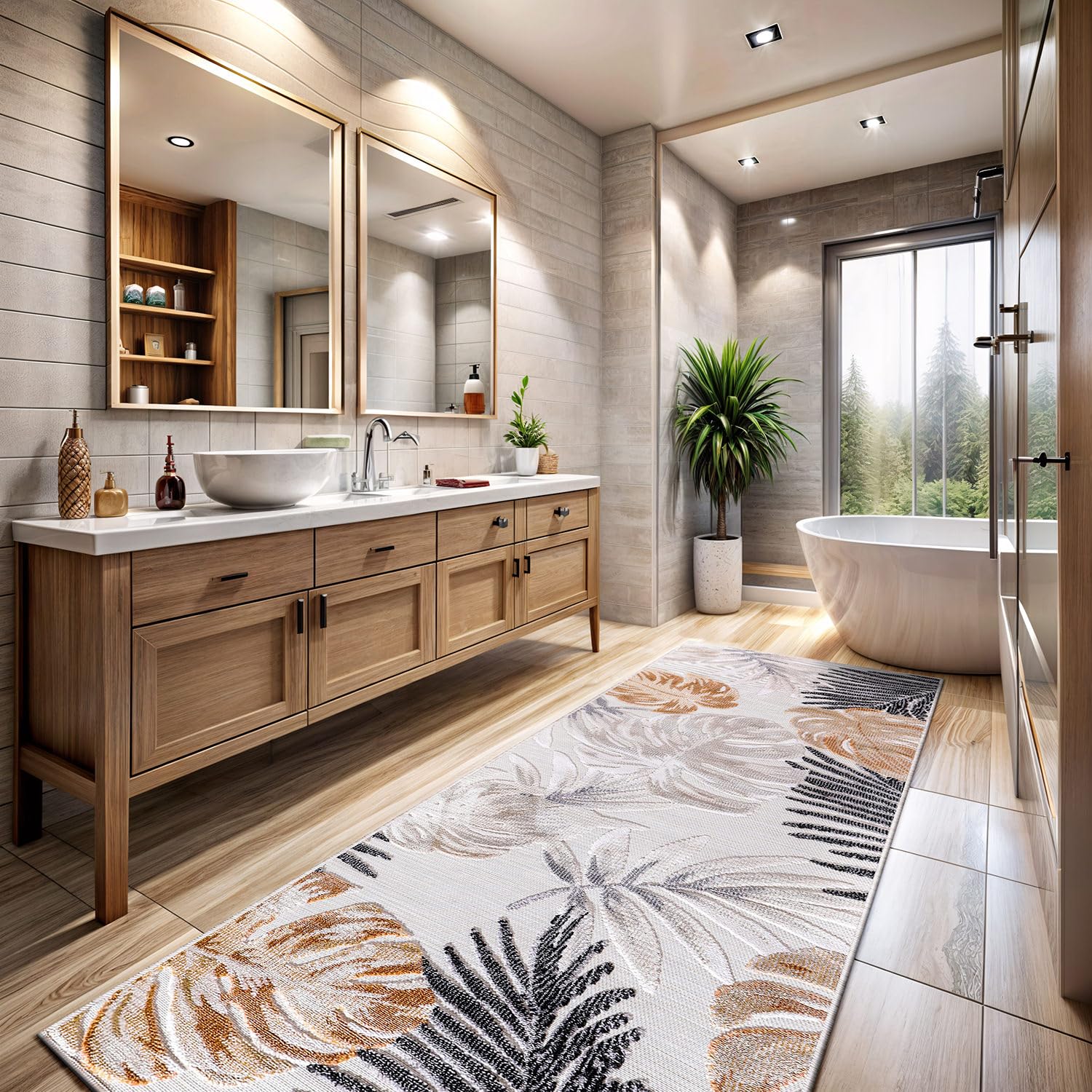 CAMILSON Runner Outdoor Rugs Oriental Retro Traditional Floral Medallion Area Rug 2x10 Non-Shedding Stain Resistant Indoor Carpet for Bathroom Hallway Kitchen Office (2 x 10 / Yellow) Image