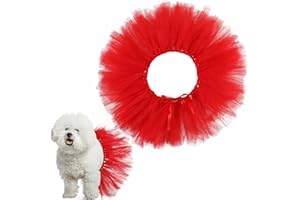 Locmeo Dog Tutu Tulle Tutu for Dogs Small Large Medium Puppy Dress Ballerina Costume Skirt for Holiday Puppy Cats Bunny Pet Outfit Birthday Wedding Party Photo Prop Supplies(Red)
