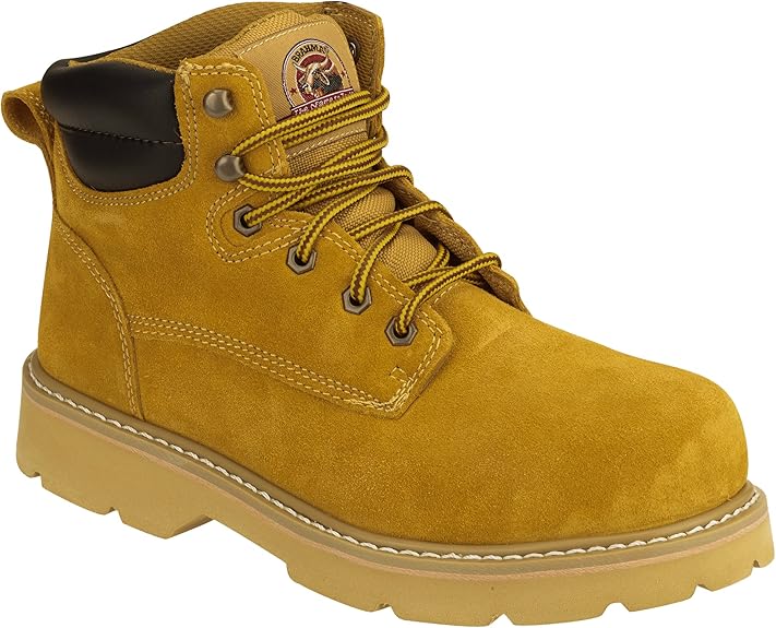 Mens Boots Brahma Steel Toe Wheat Bravo II