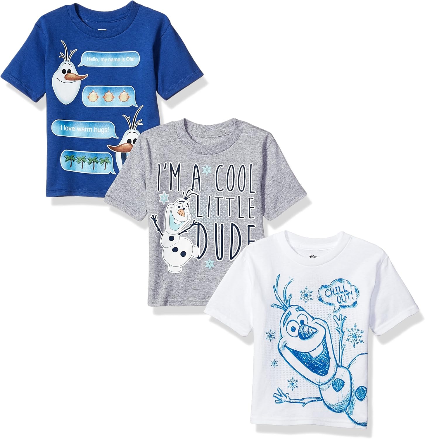 Disney Toddler Boys' Frozen Olaf 3Pack Short Sleeve TShirt Amazon