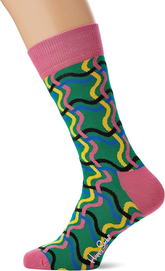 Happy Socks Men's Squiggly Sock, Multicolour (Multicolour 730), 710 (Size4146) Amazon.co.uk
