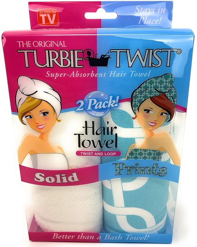 Turbie Twist Microfiber Hair Towel Wrap [2 Pack] The