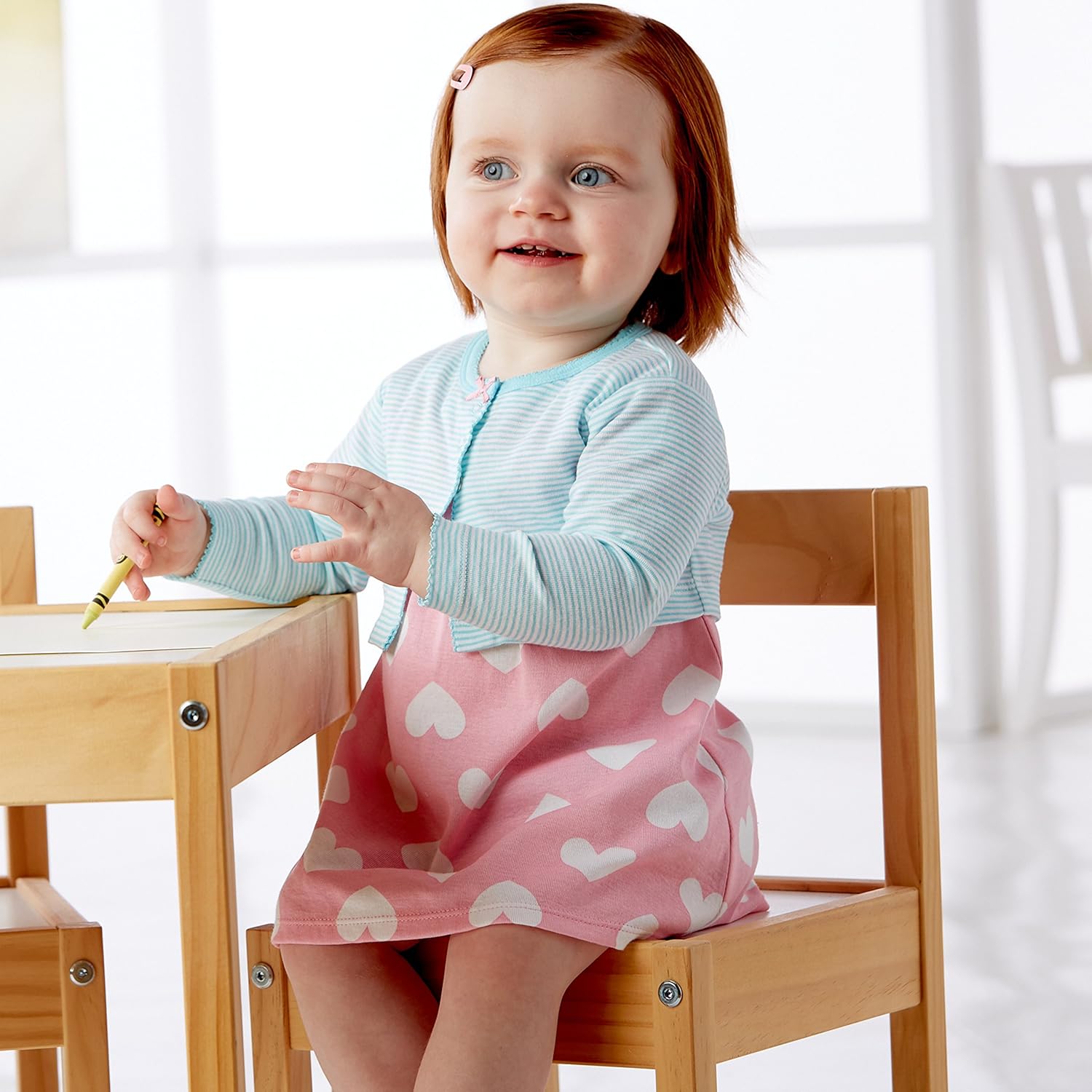 Gerber Baby Girls' 3-Piece Cardigan, Dress and Diaper Cover Set: Clothing