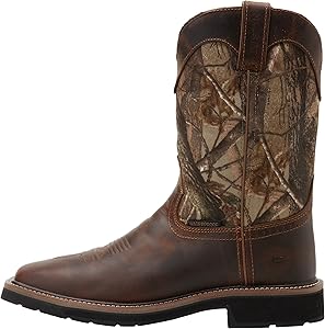 justin men's stampede tan waterproof work boots