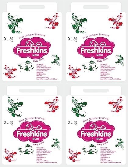 Freshkins Baby Night Diaper Pant XL - (Pack of 4, 200 Unit)