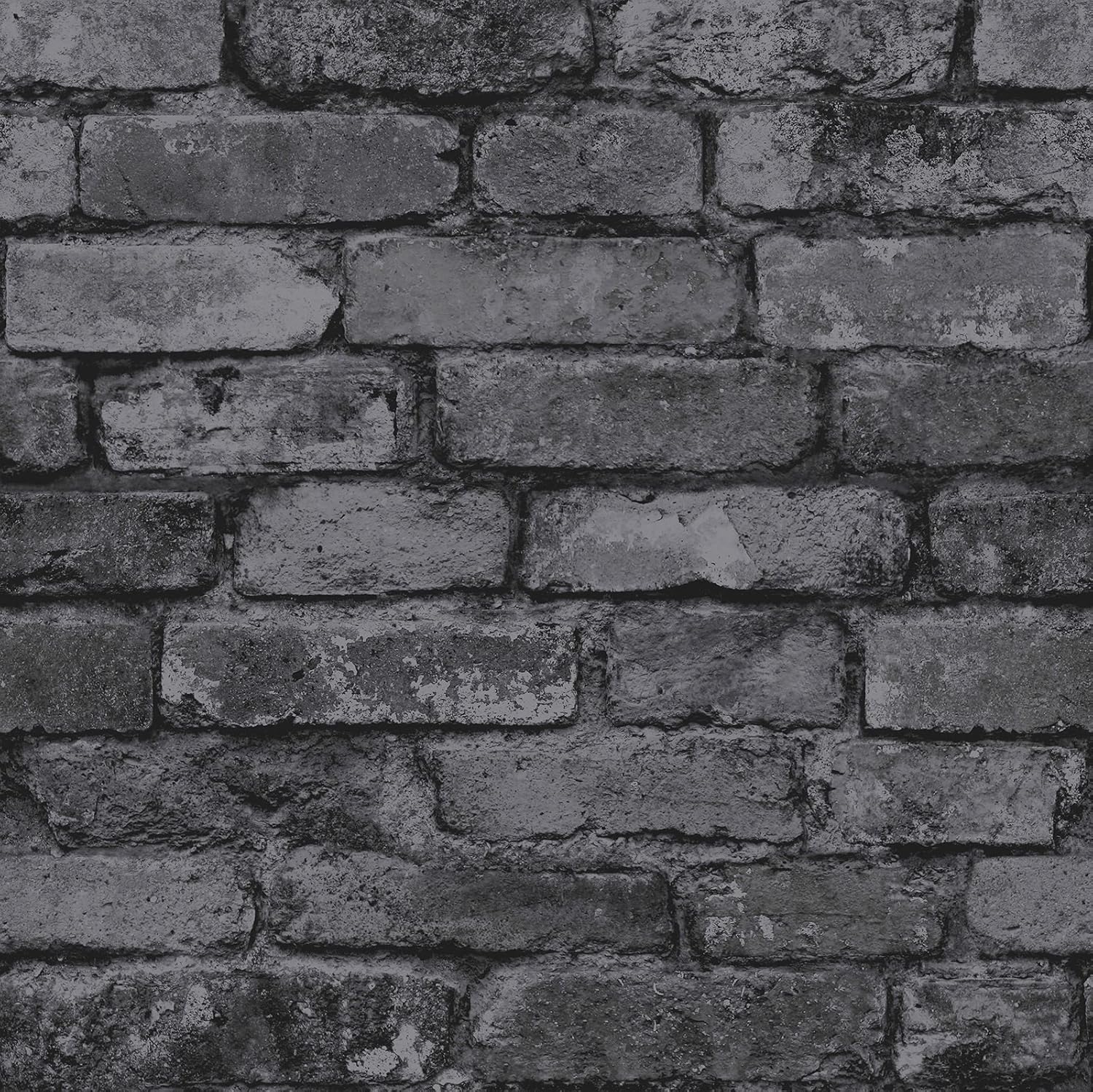 Black Rustic Brick Effect Wallpaper Windsor Wallcoverings FD41489