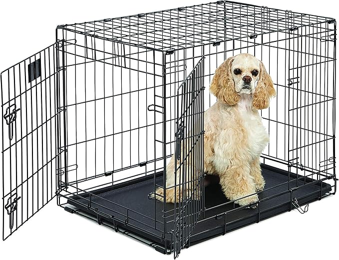 Medium Dog Crate Midwest Life Stages 30" Double Door Folding Metal