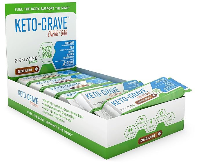 Zenwise Health Keto Crave Energy Bar – Cacao Almond