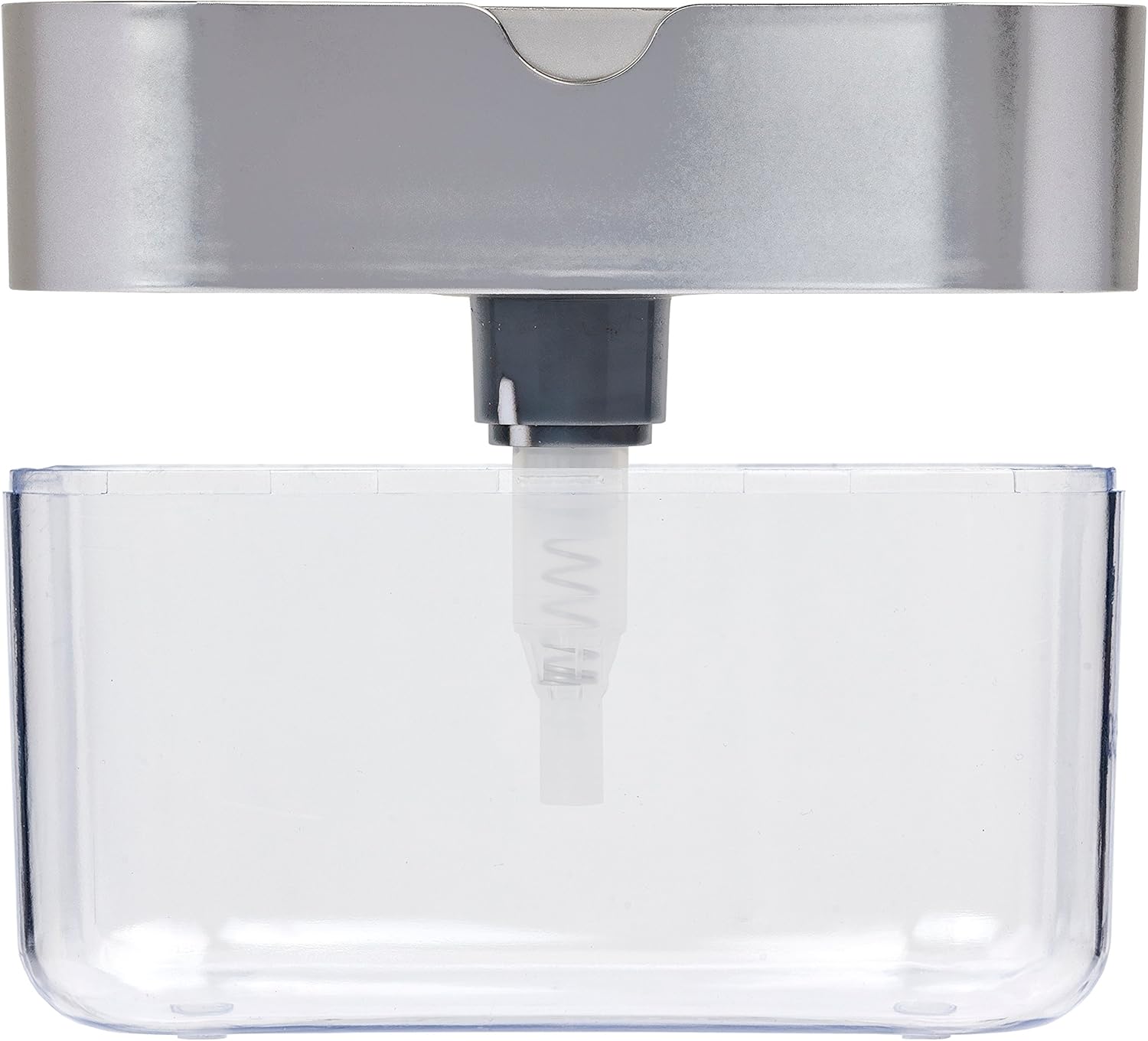 S&T INC. Soap Pump Dispenser and Sponge Holder, 13 Ounces, Silver: Home & Kitchen