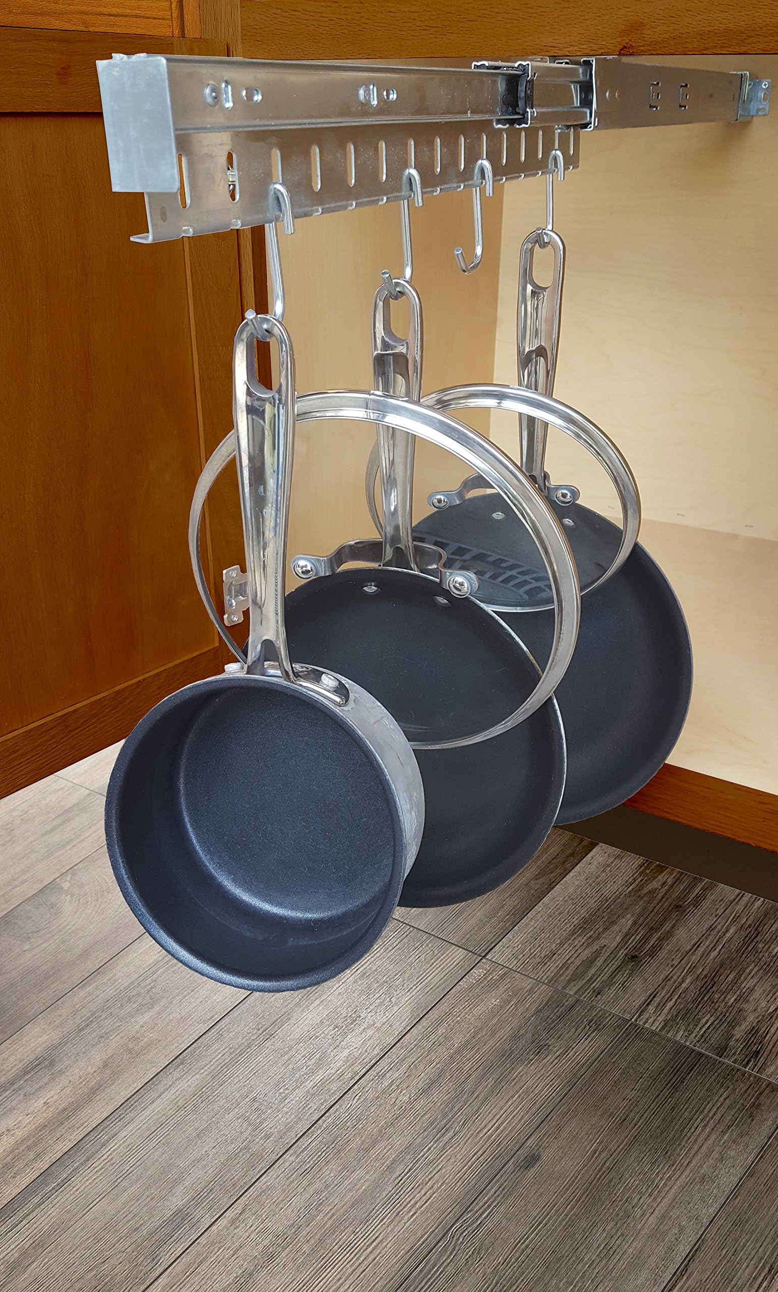 DR. ORGANIZER, Pan & Lid Holder Dr.Organizer Pot and Pan Cabinet Organizer, Expandable, 1pc, Steel Gray