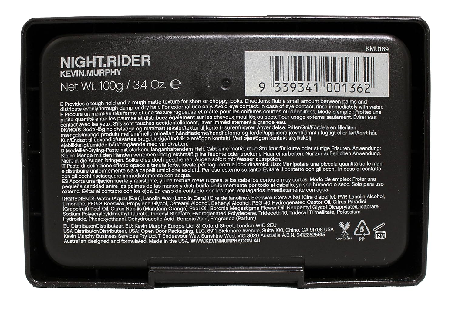 Kevin Murphy Night Rider Matte3.4 oz / 100 g: Health & Personal Care