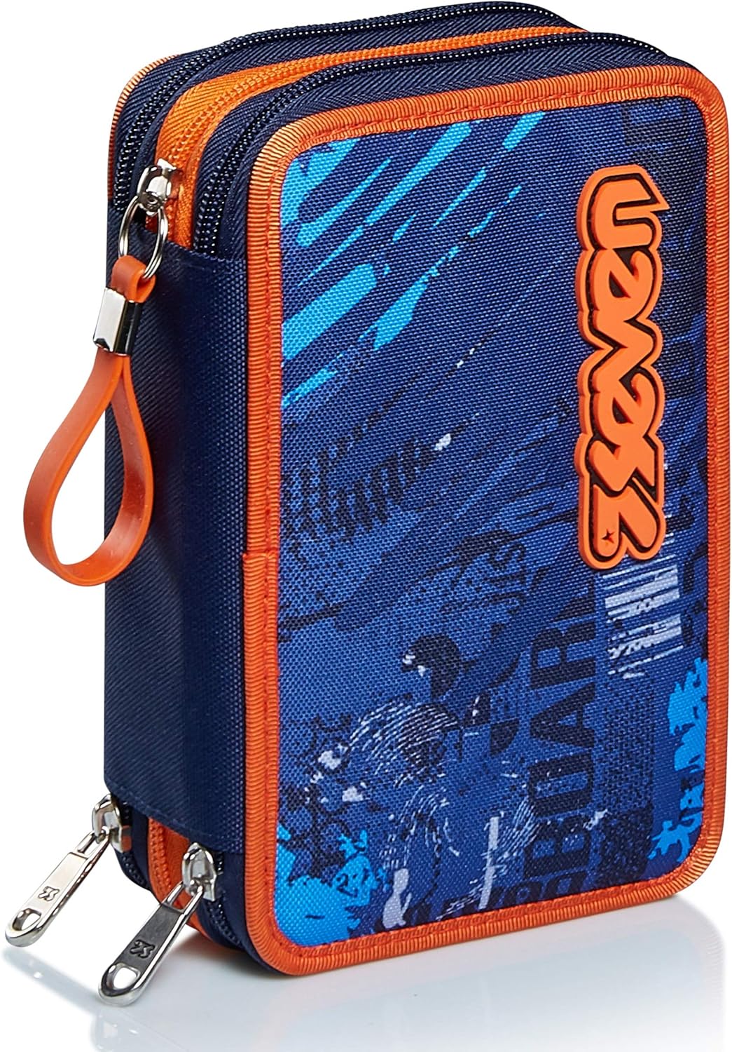 Seven Fly Stars, 3 Compartment Pencil Case, Unisex Pens, Children's, Blue, One Size, 20x12,5x7 cm