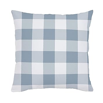 blue buffalo check pillow