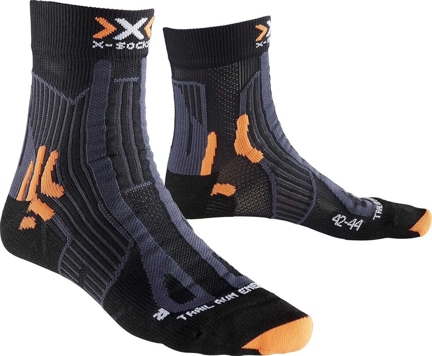 XSOCKS Trail Run Energy Chaussettes de trail homme Noir/anthracite